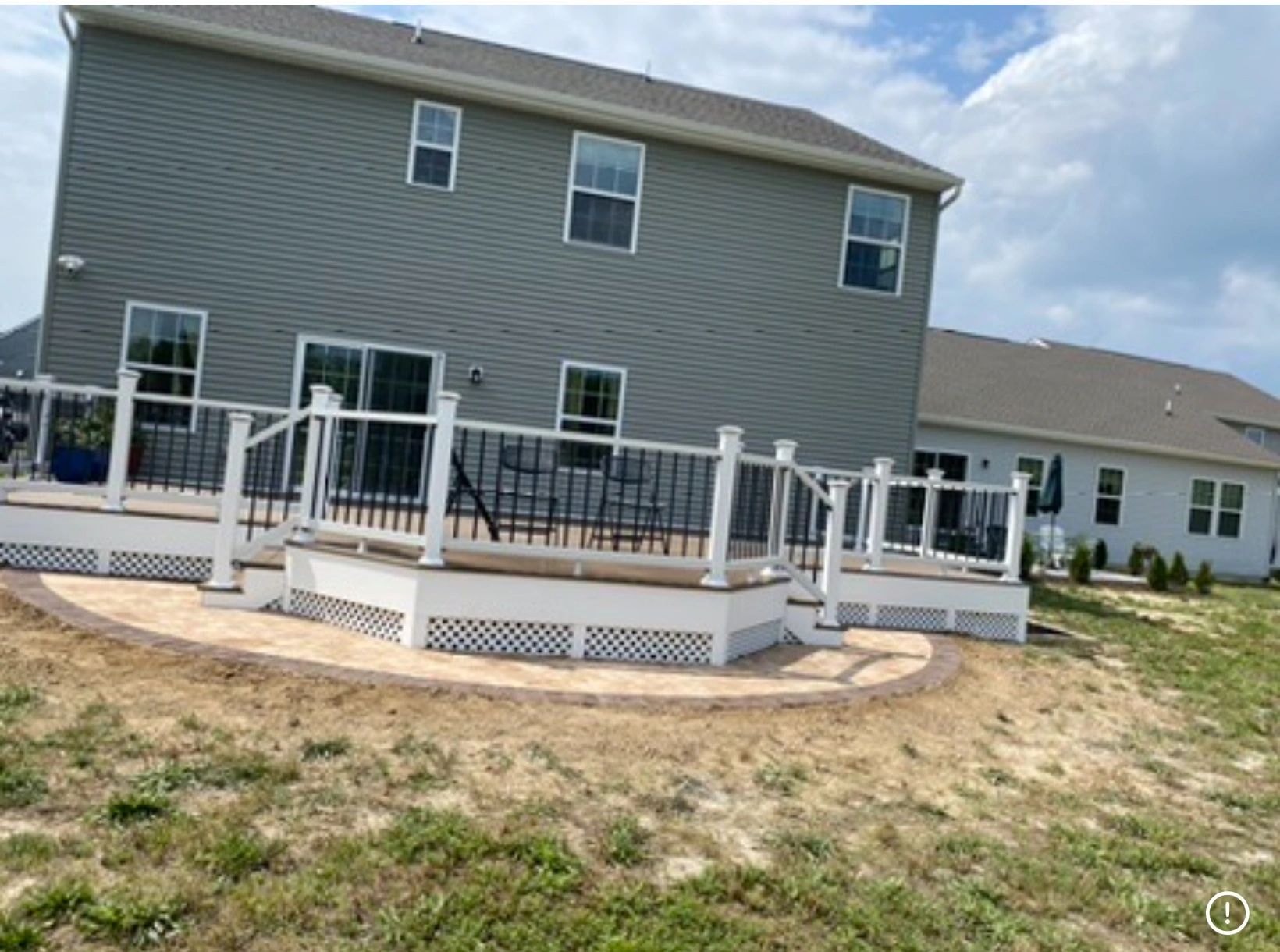 Modern residential house with deck and landscaping